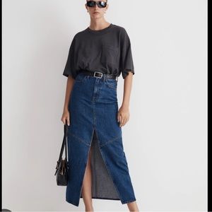 Madewell Denim Mid-Rise Maxi Skirt in Pineland Wash